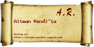 Altman Renáta névjegykártya
